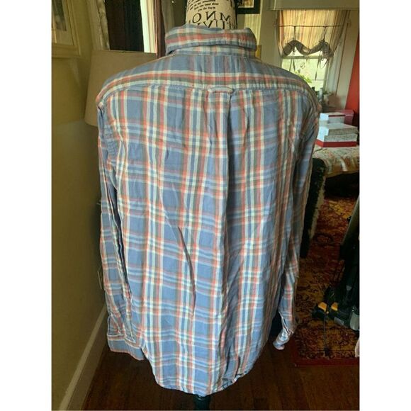 Polo Ralph Lauren RL Untucked Fit Classic Shirt Blue Plaid Button Down - Picture 5 of 7